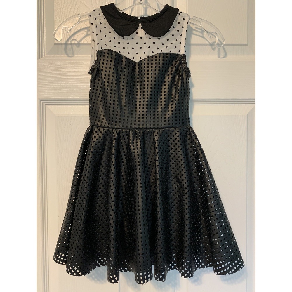 Reverence Dance Costume Character Dress Youth Medium Pierced Faux Leather Dots